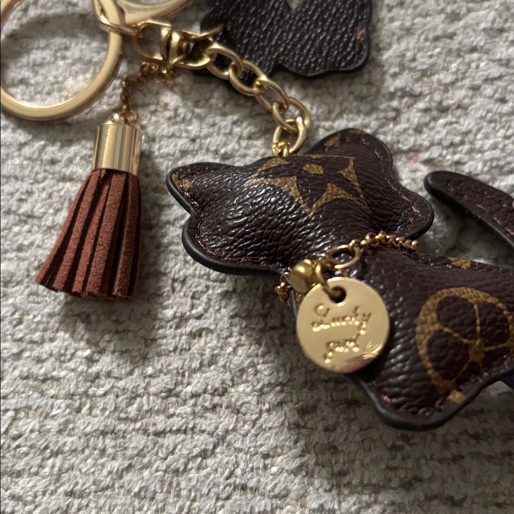 Brown and Gold Keychain with Tassel - Picture 5 of 7